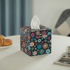 Vintiquewise Facial Square Tissue Box Holder for Your Bathroom, Office, or Vanity with Decorative Floral Design QI004264.SQ